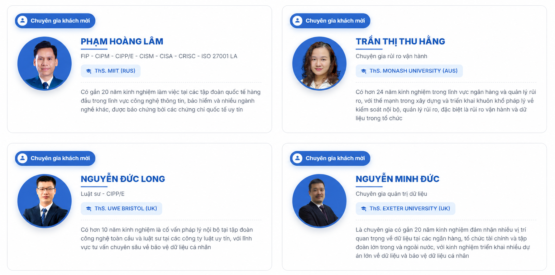 Đội ngũ chuyên gia khách mời